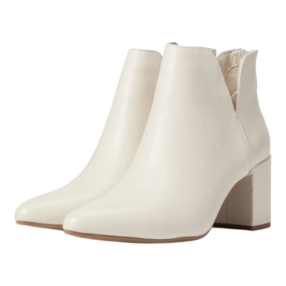 Blondo Tanner Waterproof Women's Off White Leather Ankle Booties Size 9.5 - Picture 1 of 8